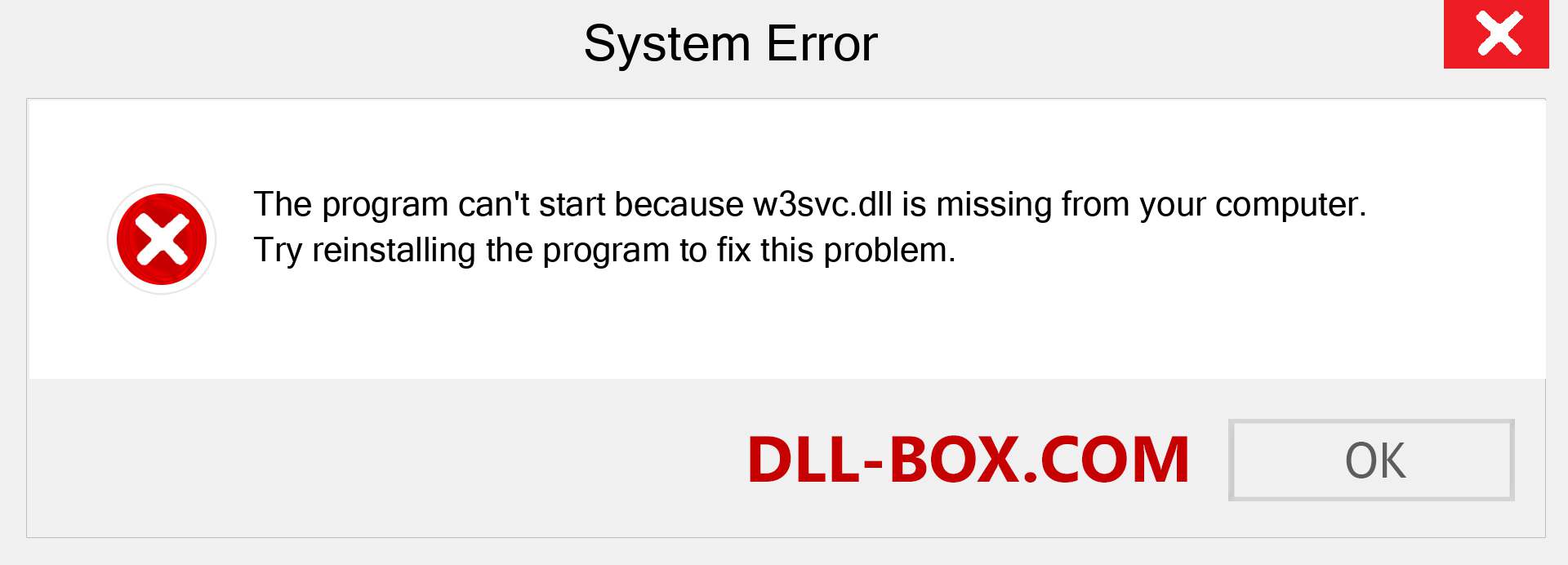  w3svc.dll file is missing?. Download for Windows 7, 8, 10 - Fix  w3svc dll Missing Error on Windows, photos, images